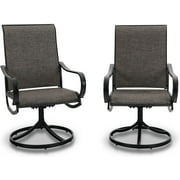 Sophia & William Patio Swivel Dining Chairs Set of 2 with Black Steel Frame