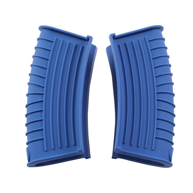 2 piezas de soporte para mango de olla, accesorio para utensilios de cocina, funda aislante, Clip de silicona Simple antideslizante para Herramientas y accesorios para hornear Azul Solo agujero Toystoory HA062199-05