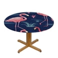 thumbnail image 3 of JEUXUS Black Flamingo Round Tablecloth with Elastic Edge Fitted Flamingo Table Cover Waterproof Table Cloths Indoor Outdoor Modern Tables Decoration for Dining Table,Picnic,Party, 3 of 7