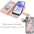 thumbnail image 5 of Galaxy A35 5G Case, A35 5G Wallet Case, Samsung Galaxy A35 5G 6.6 inchs PU Leather Case,Luxury Cash Credit Card Slots Folio Flip Cover [Detachable Magnetic Case] & Kickstand -Rose Gold Marble, 5 of 7