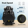 thumbnail image 3 of SPECSTAR 2.5 HP Self Priming In-Ground Swimming Pool Pump Dual Speed 2" and 1.5" Inlet/Outlet 230V Energy Saving w/Strainer Basket, 3 of 8