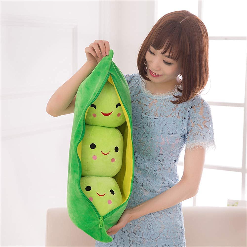 CNKOO 9.8 Giant Peas in a Pod Plush Detachable Pea Pod Pillow Cute Plush Toy Green Beans Walmart