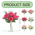 thumbnail image 3 of Faux Flowers, Champagne, 5 Heads Artificial Roses Bouquet Rose Bunch Rose for Centerpiece Table Wedding Home Decor, 3 of 9