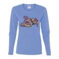 thumbnail image 3 of Tired Sleeping Cat | I Wish I Was My Cat Funny Colorful Kitty | Dean Russo Art Animal Lover Womens Long Sleeve T-Shirt, Light Blue, Large, 3 of 6