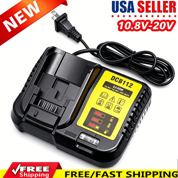 DCB112 Battery Charger Replacement for Dewalt Compatible with 12V 20V Max Lithium Battery DCB120 DCB127 DCB115 DCB118 DCB107 DCB105 DCB102