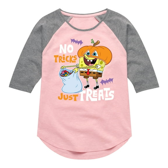 SpongeBob SquarePants - No Tricks Just Treats - Toddler And Youth Girls Raglan Graphic T-Shirt