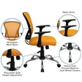 thumbnail image 5 of Flash Furniture Mid-Back Orange Mesh Swivel Task Office Chair with Chrome Base and Arms, 5 of 12