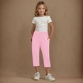 thumbnail image 2 of KyCheLot Wide Leg Capris for Girls Lounge Soft High Waist with Pockets Crop Pants for Summer Everyday 4-14 Years, 2 of 7