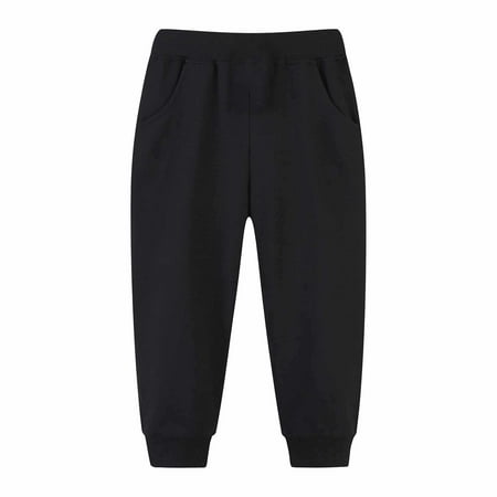 SONXAHE Toddler Boys Casual Jogger Pants Elastic Waist Comfortable Sport Sweatpants for Child Black