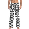 thumbnail image 4 of Men's Pajama Pants Chess Checkered Pattern Plaid Soft Long Sleep Lounge Pants XL, 4 of 7