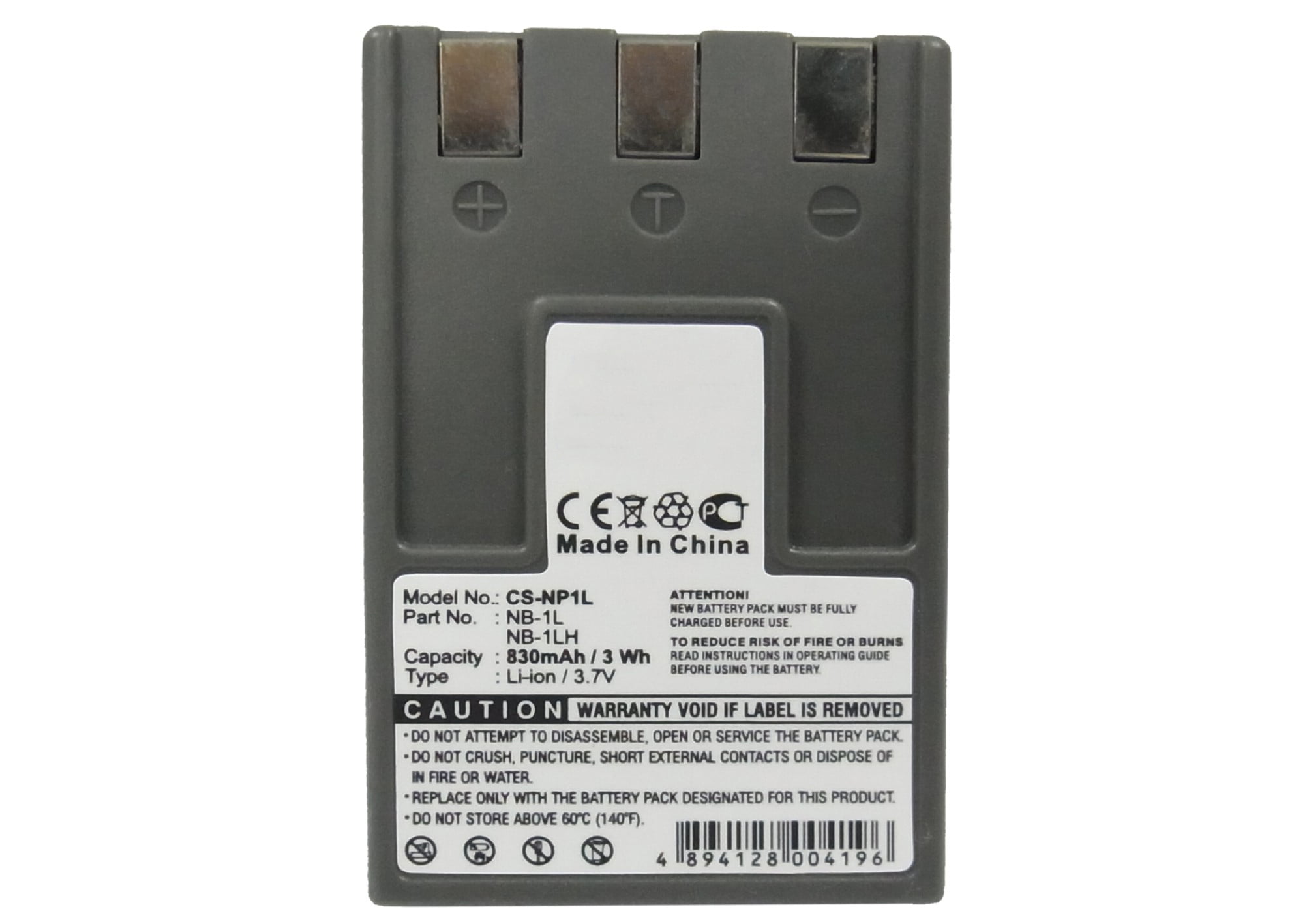 Replacement Battery for Canon PowerShot S200 PC1022,PowerShot S230