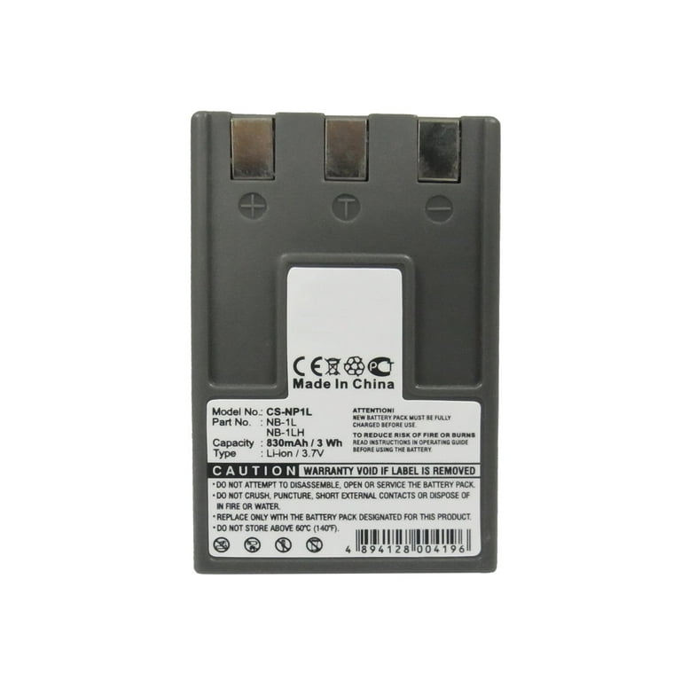 Replacement Battery for Canon PowerShot S200 PC1022,PowerShot S230