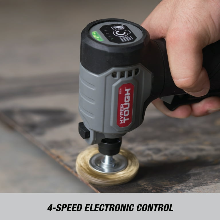 Hyper Tough 12V Max Brushless 1 4 inch Cordless Die Grinder with 1.5AH Lithium Ion Battery and Charger New Walmart