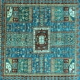 thumbnail image 1 of Ahgly Company Indoor Square Abstract Light Blue Modern Area Rugs, 7' Square, 1 of 4
