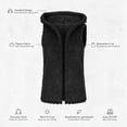 thumbnail image 3 of Busydd Women Fleece Vest Solid Color Hooded Warm Winter Vest for Women Trendy Open Front Sleeveless Womens Vests Outerwear, 3 of 11