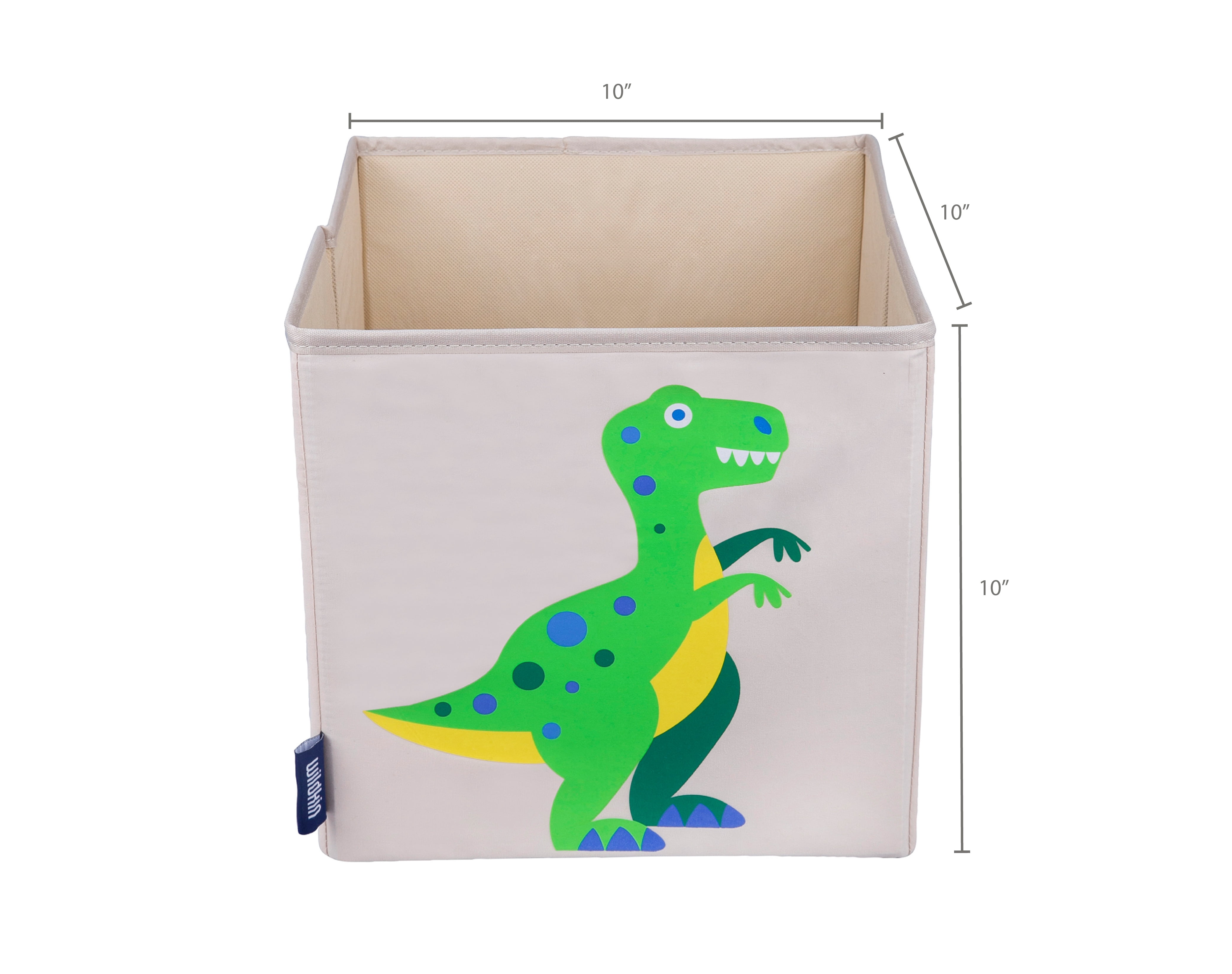 Wildkin 10 Inch Kids Storage Cube for Boys and Girls, Toy Organizer (Dinosaur Land Blue)