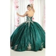 thumbnail image 4 of Women's Layla K Sweet 16 Birthday Party Dress Hunter Green Gold Style LK179 Ball Gown And 8 HUNTER GREEN/GOLD, 4 of 7