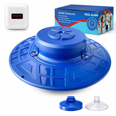 Pool Alarm for Inground and Above Ground Pools, Safety Alarm with Remote Receiver, 110dB Loud Alert & Adjustable Sensitivity, IP68 Waterproof Pool Safety Device for Kids & Pets (Blue)