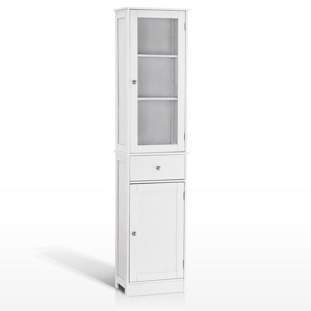 Ivinta Bathroom Storage Cabinet Floor Standing Organizer Slim Tower Narrow Tall With Doors And Adjustable Shelves Corner For Living Room Com Ivinta Bathroom Storage Cabinet Floor, Narrow Tall Cabinet