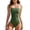 Green, variant on Women's One Piece Swimsuit Tummy Control Ruched Bathing Suit Color Block Push Up Swimwear for Beach Pool