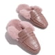 thumbnail image 5 of Zapatos planos de invierno para mujer, pantuflas peludas, sandalias de felpa, toboganes peludos acogedores, zapatos de casa suaves y cálidos Wmkox8yii  hj789, 5 of 7
