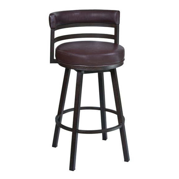 Swivel Barstool 30 Inch - Modern Bar Chair with FootrestAuburn Bay Finish