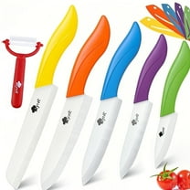 Ceramic Knife 11-Piece Kitchen Knives Set with Sharp Paring Knife Serrated Bread Knife Chef Knife Utility Knife Fruit Slicer and One Peeler