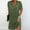 Army Green, variant on ITSAME Womens Dress, Short Sleeve Pleated V Neck Solid Color Summer Elegant Dressy Dress White 3XL