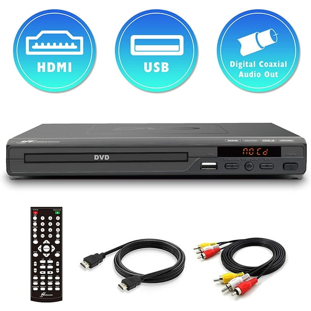 Lecteur DVD Mediasonic - Lecteurs DVD toutes régions pour la maison avec  sortie HDMI / AV, fonction lecteur multimédia USB, 