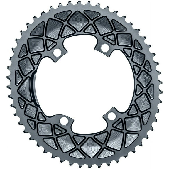 absoluteBLACK Premium oval road 53T, Compatible with Shimano 9100/8000 - grey