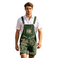 thumbnail image 4 of BOOMNY Oktoberfest Mens Short Bib Overalls Wide Leg Short Jumpsuits for Men Loose Fit Elastic Waist Drawstring Embroidery Casual Shortalls With Pocket, 4 of 4