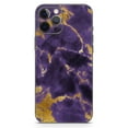 thumbnail image 2 of DesignSkinz Purple Marble & Digital Gold Foil V3 Full-Body Skin Decal Wrap Cover for iPhone 14, 2 of 9