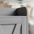 thumbnail image 5 of Lacoo Over The Toilet Storage Cabinet with Barn Doors, Farmhouse Style Space Saver for Over Toilet Storage with Toilet Paper Holder, for Bathroom, Restroom, Gray, 5 of 8