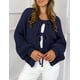 thumbnail image 4 of Suéter PRETTYGARDEN con Lazo Frontal y Mangas Abullonadas Azul Marino Talle M, 4 of 8
