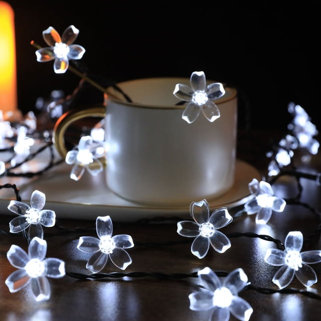 Decoration Sakura String Lights Solar Energy LED Waterproof Decoration Light for Outdoor Courtyard