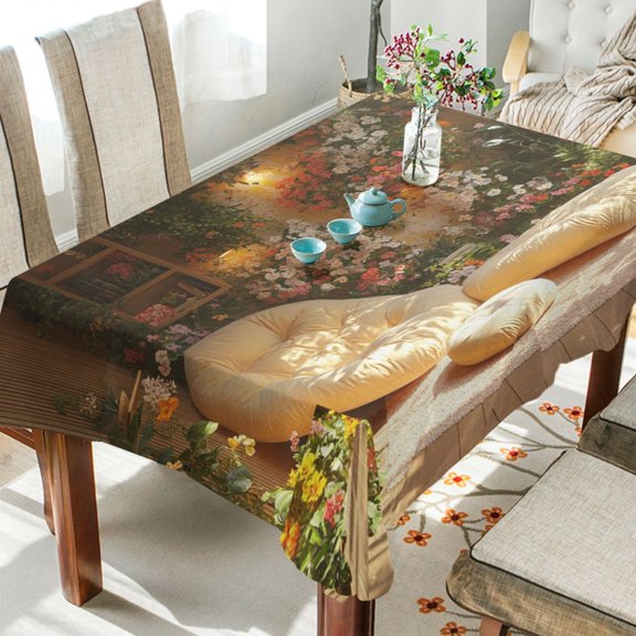 BZSMCE Square Tablecloth Floral Room Pattern Tableclothes