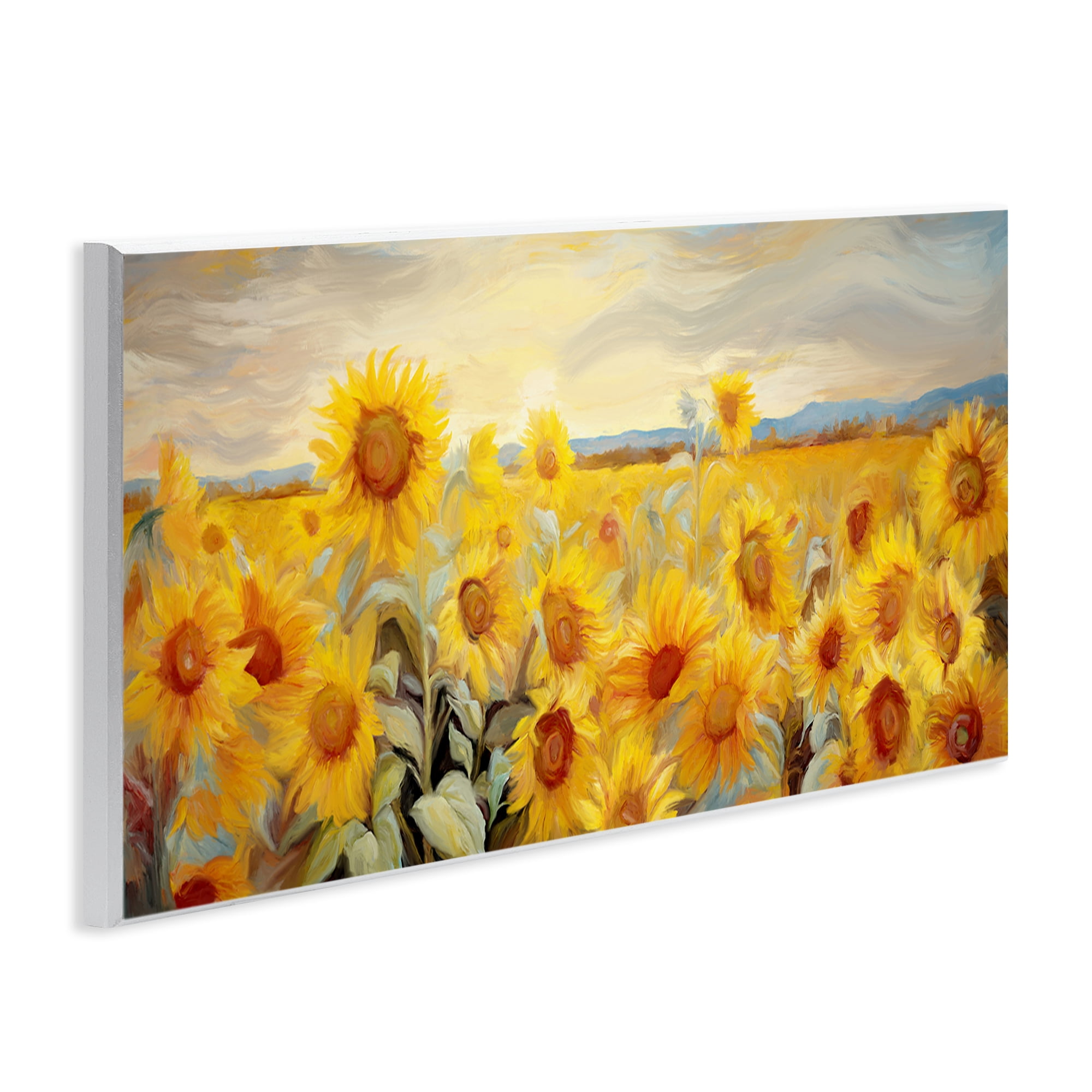 Stupell Industries Panoramic Sunflower Field Landscape & Nature Painting Unframed Art Print Wall Art, 17 x 7