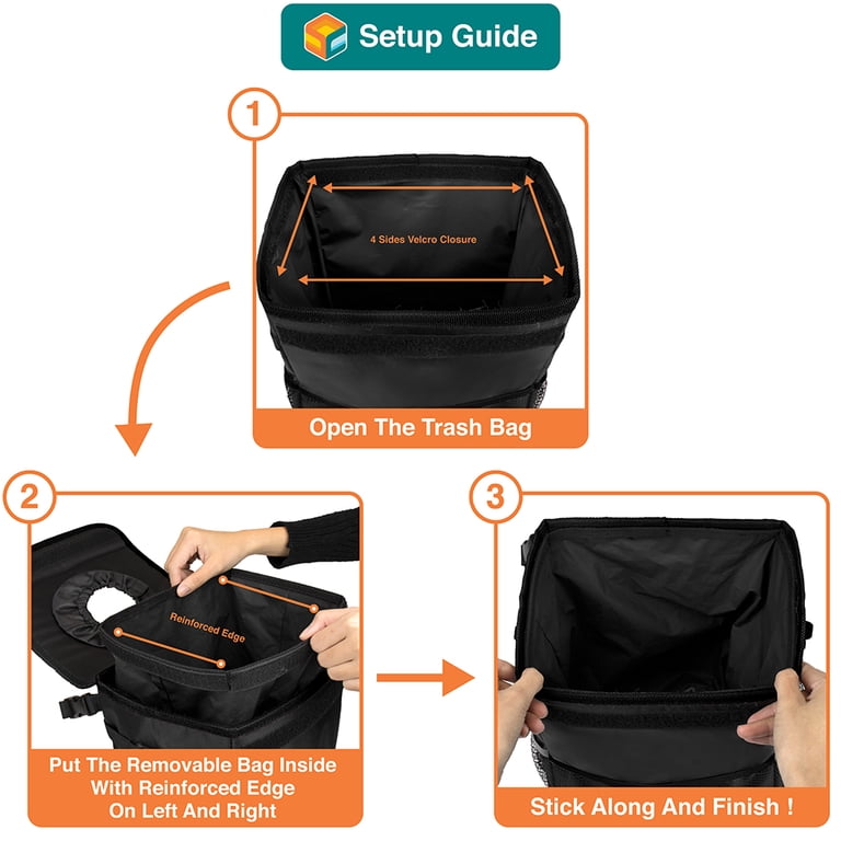 Sun Cube Waterproof Car Trash Can With Lid, 10L photo 5