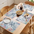 thumbnail image 5 of Coastal Octopus Placemats Set of 8 Beach Nautical Ocean Coral Seahorse Vintage Place Mats Indoor Wipeable Table Mats Washable Dining Table Placemats for Kitchen Holiday Party Home Decor 13x19 Inch, 5 of 9