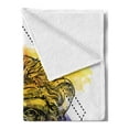 thumbnail image 2 of Sketchy Soft Flannel Fleece Throw Blanket, Funny Monkey Animal with a Bowtie on Geometric Watercolor Style Backdrop, Cozy Plush for Indoor and Outdoor Use, 50" x 70", Multicolor, by Ambesonne, 2 of 5