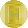 thumbnail image 1 of Ahgly Company Machine Washable Indoor Round Transitional Bold Yellow Area Rugs, 7' Round, 1 of 7
