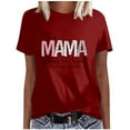 thumbnail image 1 of Mode Femme Manches Courtes Col Rond Hauts Amples Blouse Manches Bouffantes Imprimé, 1 of 1