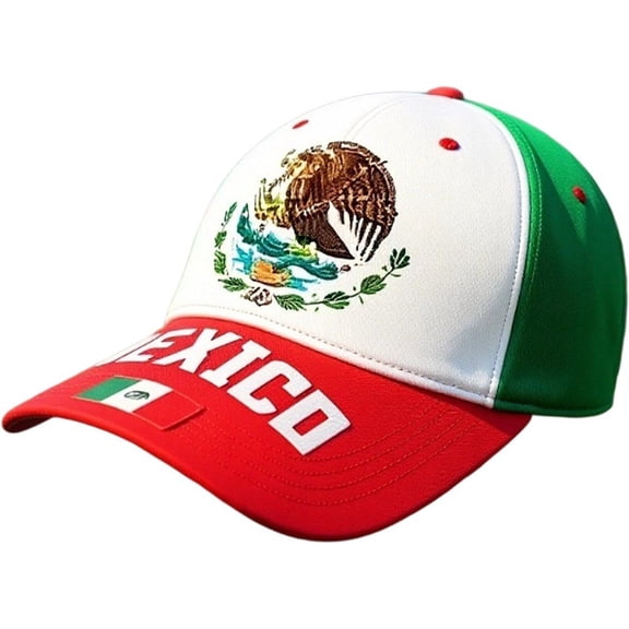 Byfri Mexico Flag Print Baseball Cap Adjustable Unisex Casual Sports Hat 56-60cm