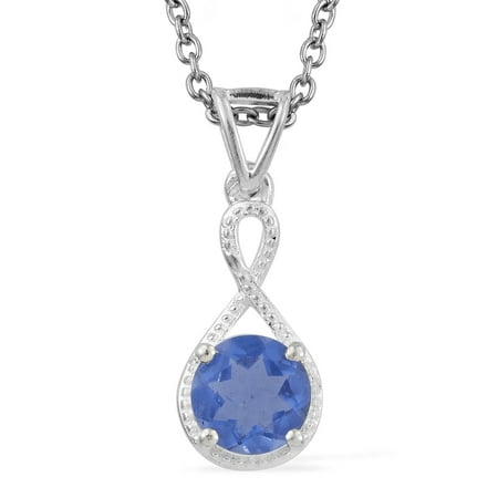 - Color Change Fluorite Pendant in 925 Sterling Silver with Stainless Steel Magnetic Clasp Chain 20