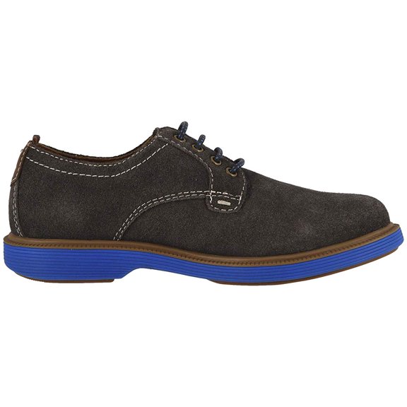 Florsheim Kids Supacush Plain Toe Ox, Jr. (Toddler/Little Kid/Big Kid) Gray Suede/Navy Sole