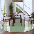 thumbnail image 5 of Vintage Green Striped Round Rug 8ft Washable Circle Rugs Non Slip Farmhouse Modern Stripes Boho Texture Large Area Rug Indoor Floor Carpet for Bedroom Kitchen Living Room Office Dining Room Nursery, 5 of 9