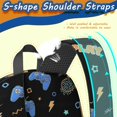 thumbnail image 5 of Game Controller Black Pattern 17" School Backpacks for Teens,Waterproof Oxford Fabric,S-Shape Padded Straps for School,Travel,Hiking,Camping, 5 of 6