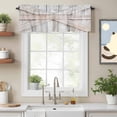 thumbnail image 2 of Farm Door Valance Curtain Village Beige Wood Plank Farmhouse Door Window Valances Rod Pocket Short Curtains Window Treatments for Kitchen Bedroom Bathroom Laundry 42" x 18", 2 of 9