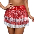 thumbnail image 2 of Belly Dance Skirt for Women Sparkly Sequin Fringe Skirt Glitter Rave Sequin Tassel Skirts Hip Scarf Mini Skirts, 2 of 5