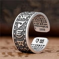thumbnail image 2 of Minnieouse Anillo de declaración de Sutra tibetano budista de plata para hombres y mujeres, anillo ajustable con apertura de anillo de dedo Ropa, zapatos y accesorios Miscelánea No.1 Minnieouse AP007016-01, 2 of 6